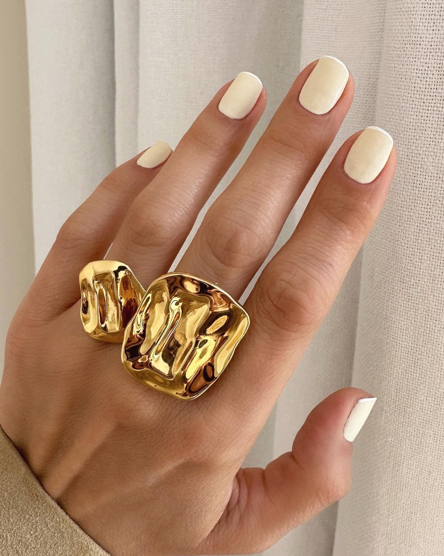 Eggshell nail color.