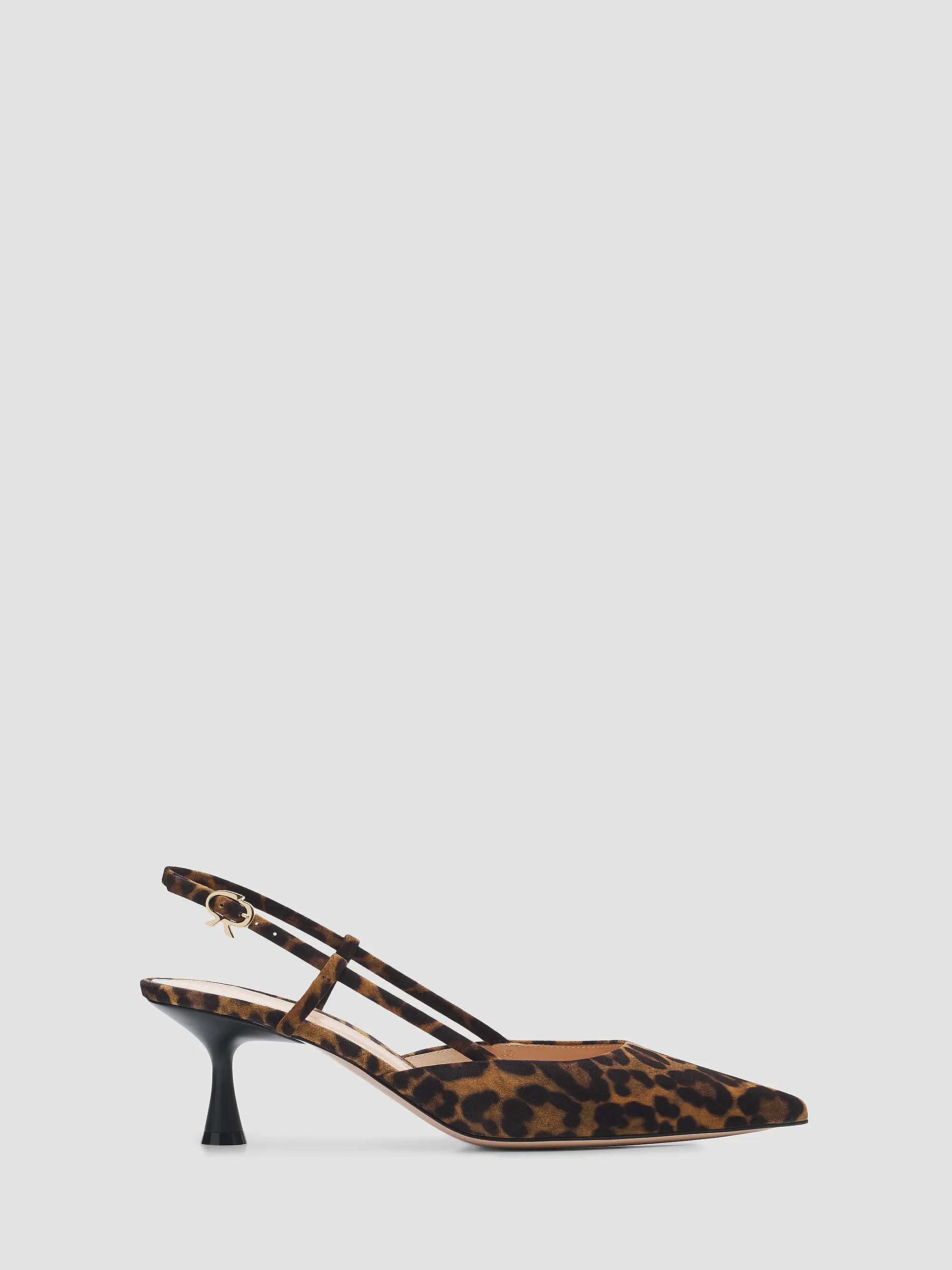 Ascent 55mm Leopard-Print Suede Slingback Pumps