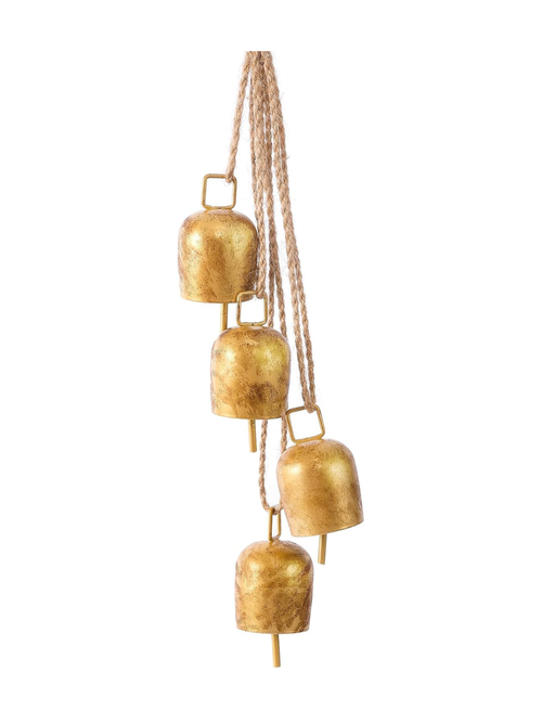 Gold Vintage Bells With Hanging Rope