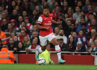 Serge Gnabry in action for Arsenal against Coventry City in September 2012.