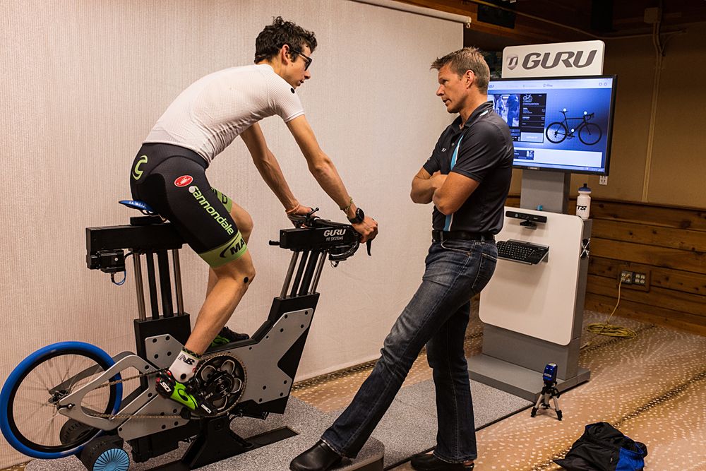 Davide Formolo gets a bike fit