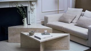 A living room coffee table in a minimalist style