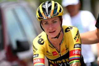 OLBIA ITALY JULY 02 Stage winner Marianne Vos of Netherlands and Jumbo Visma Team reacts after the 33rd Giro dItalia Donne 2022 Stage 3 a 1134km stage from Cala Gonone to Olbia GiroDonne UCIWWT on July 02 2022 in Olbia Italy Photo by Dario BelingheriGetty Images