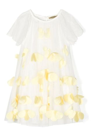 Stella McCartney Kids Floral-appliqué Tulle-overlay Dress - best flower girl dresses