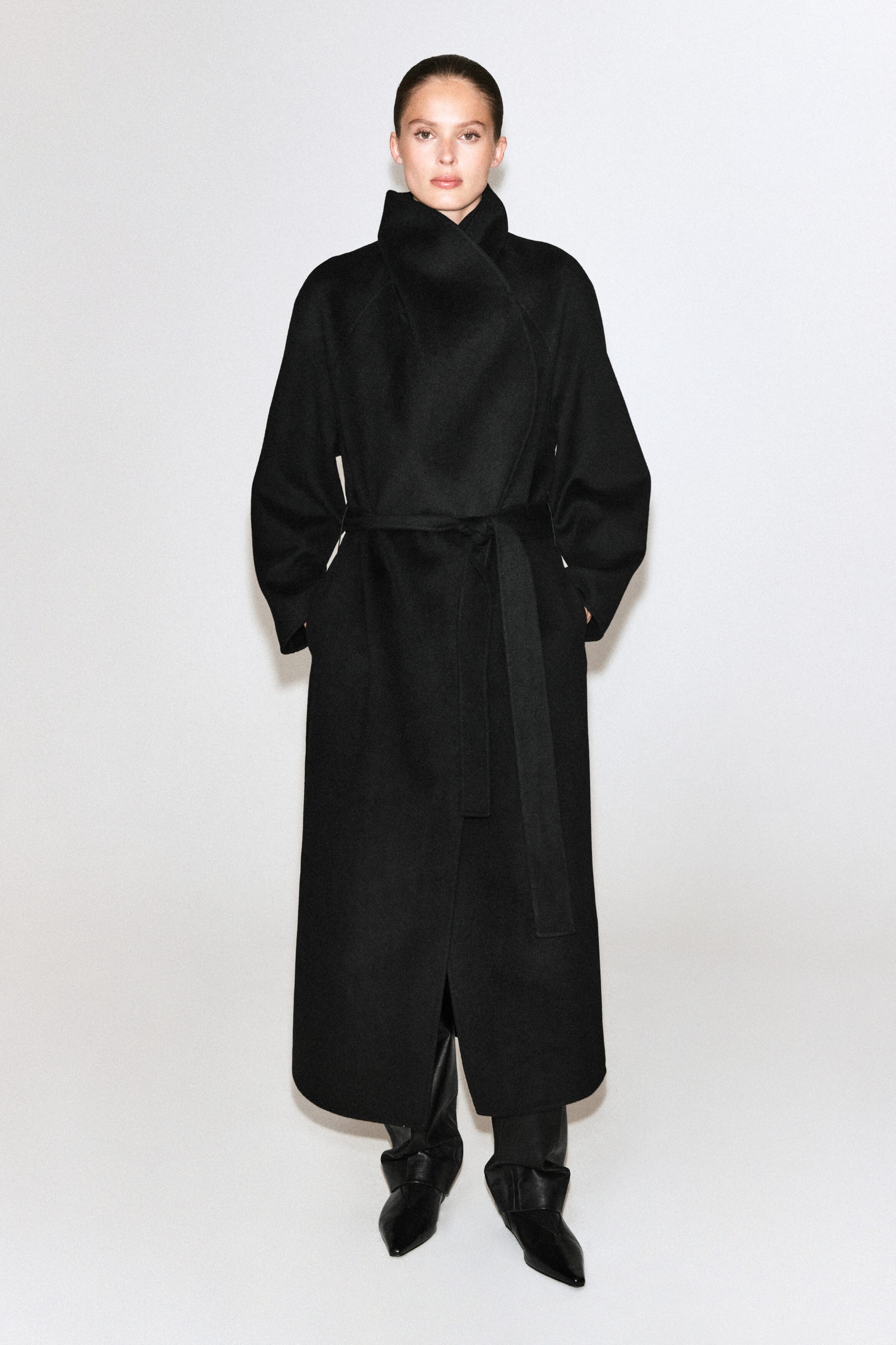 Double-Faced Wool Shawl-Collar Coat