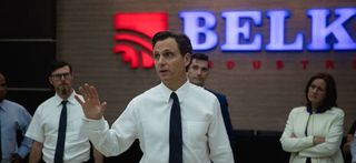 The Belko Experiment Tony Goldwyn Calms his co-workers down