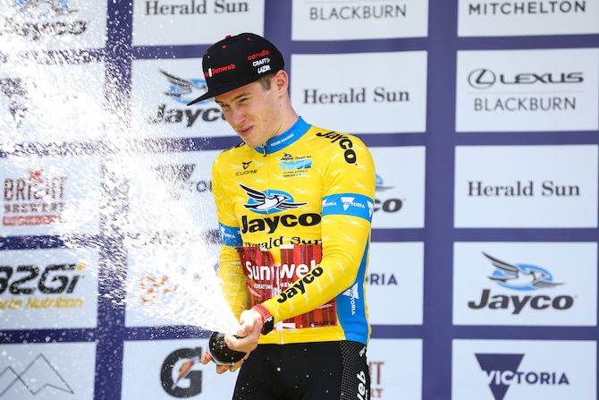 Team Sunweb's Alberto Dainese took the leader&rsquo;s jersey after winning stage 1