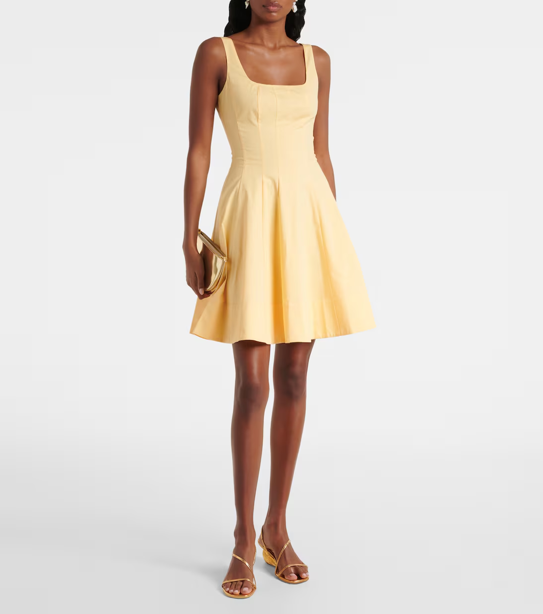 Staud, Romy gathered cotton minidress