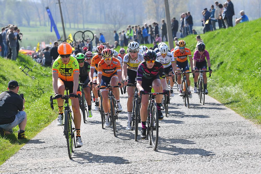 The peloton in action during Tour of Flanders Women