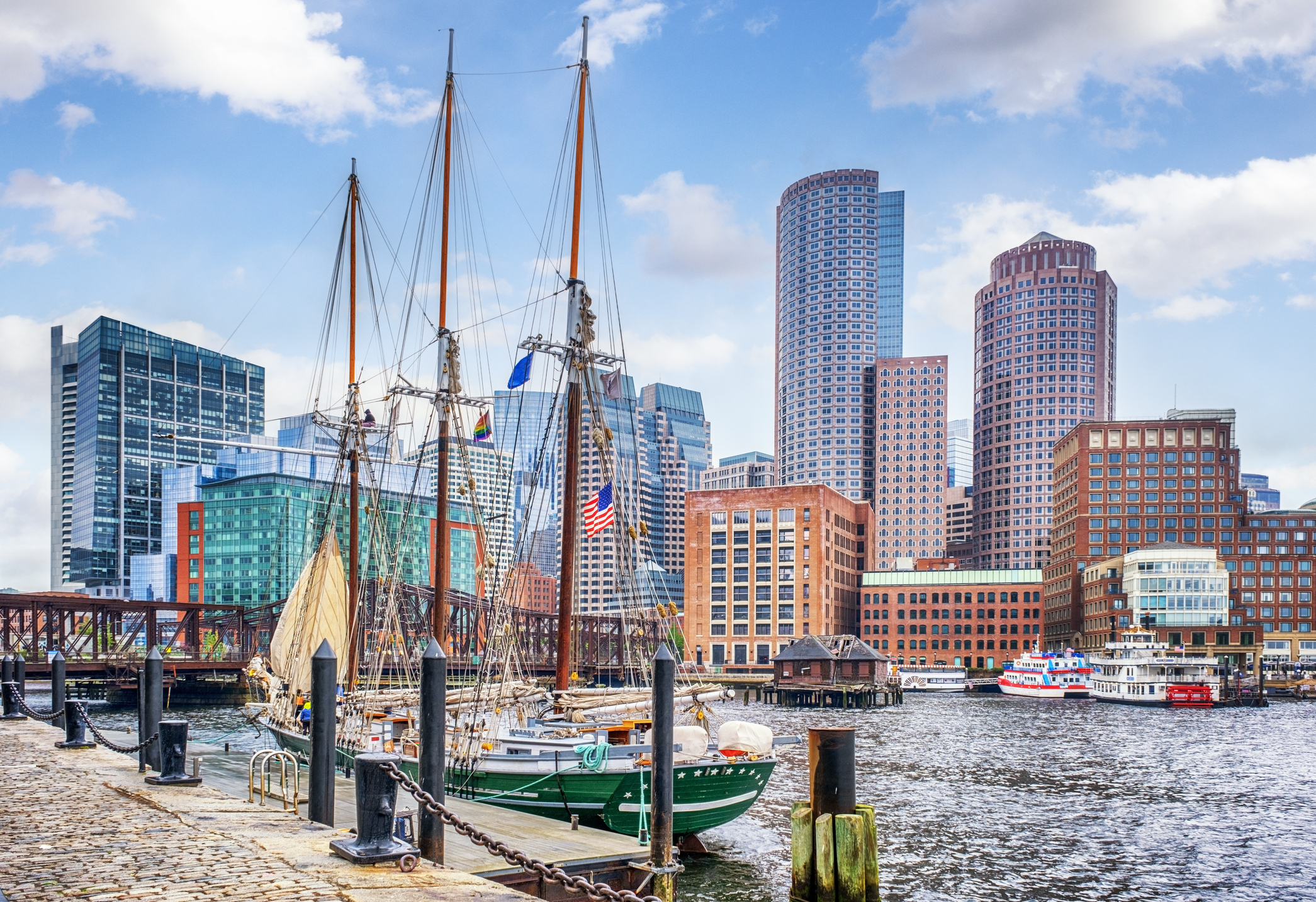 Boston Skyline along the Harborwalk