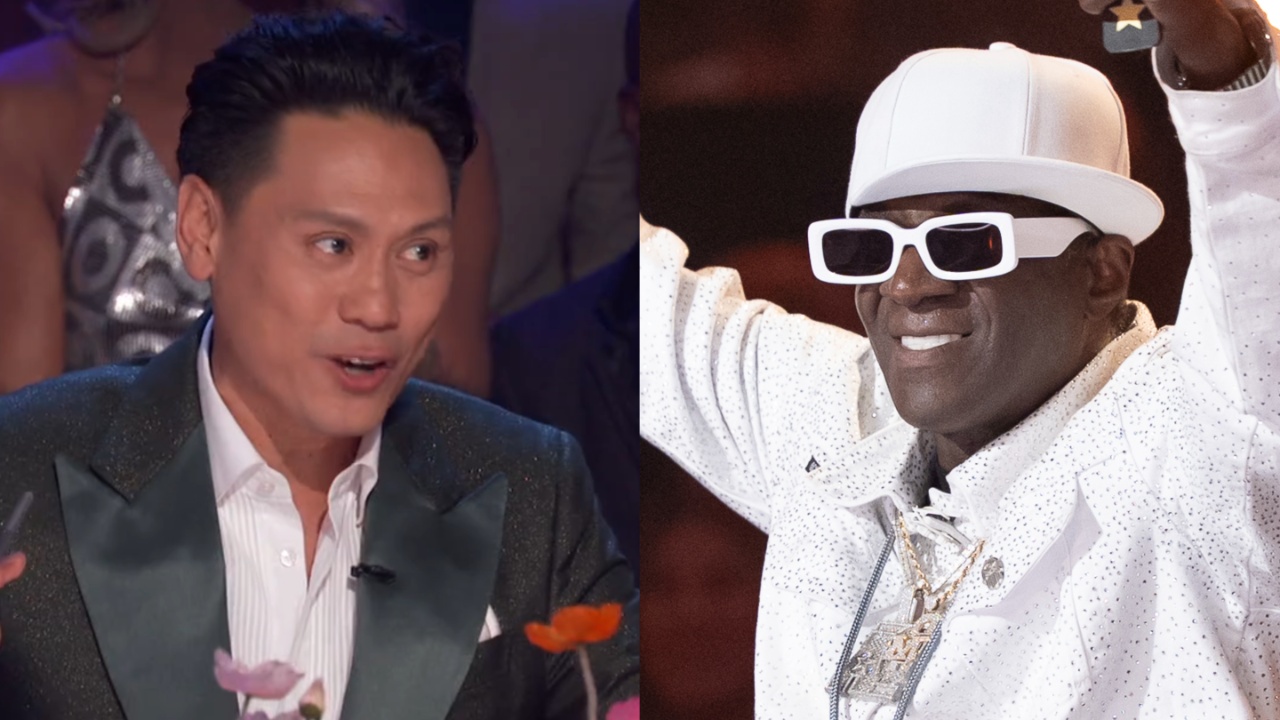 Split: Jon M. Chu and Flavor Flav judging on Dancing with the Stars