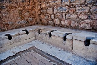 Roman public toilets in Turkey.