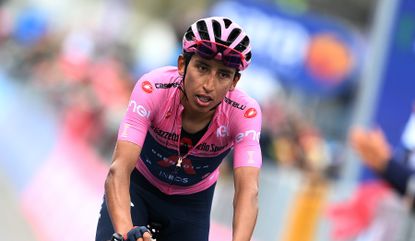 Egan Bernal finishes stage 20 of the Giro d'Italia 2021 