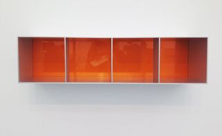 orange shelves