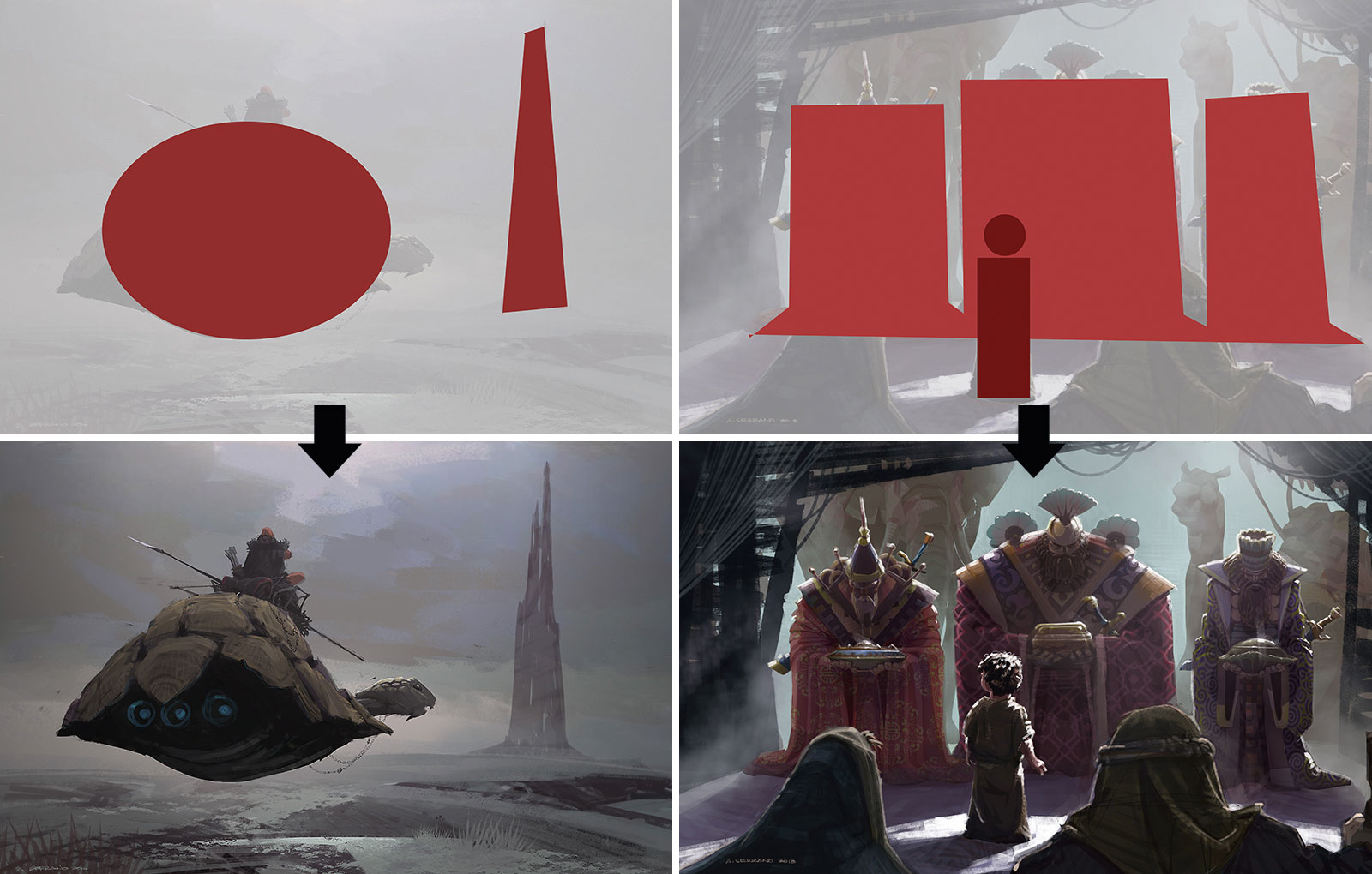 Group and overlap shapes to infer cohesion in your composition