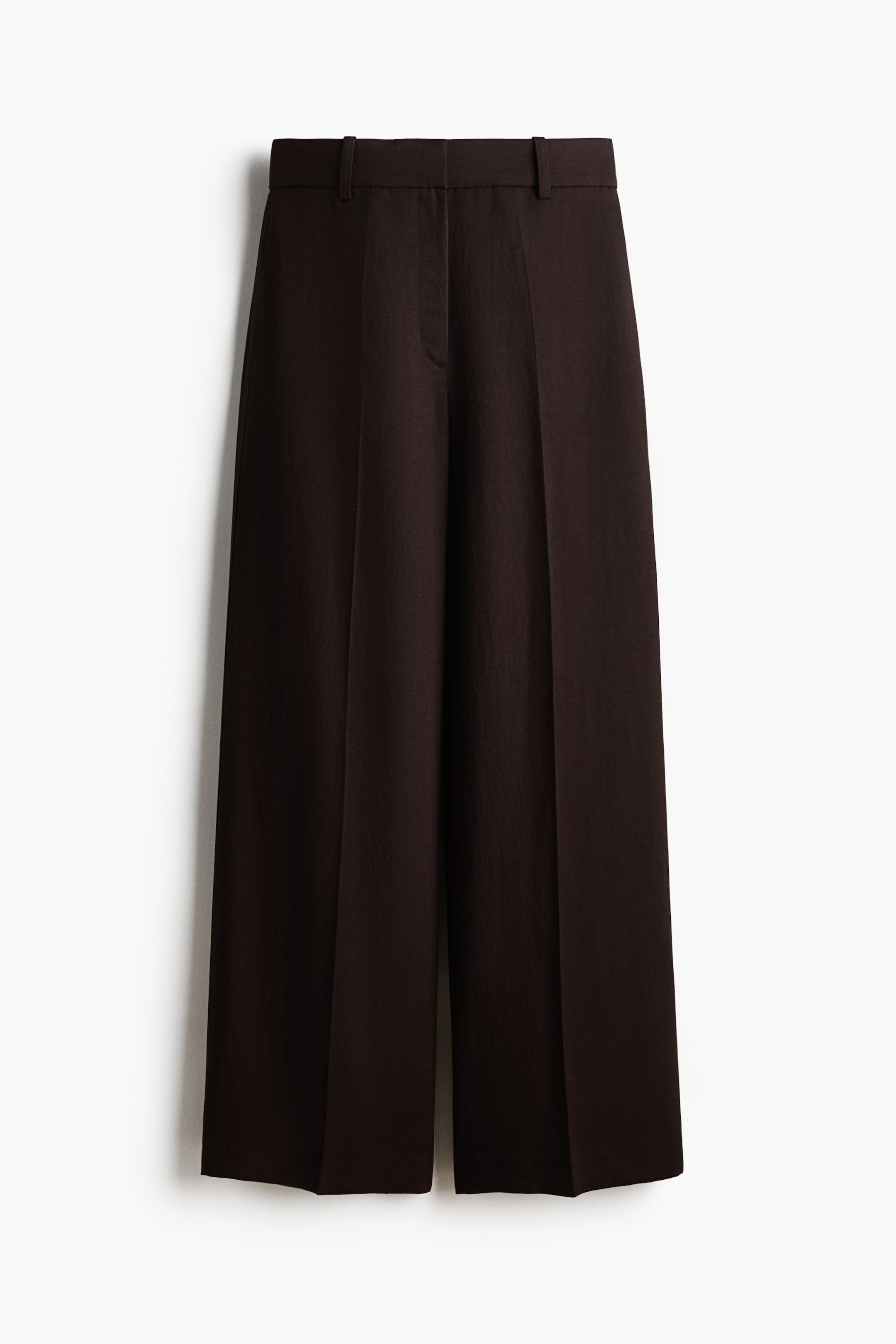 Wide-Leg Linen-Blend Pants