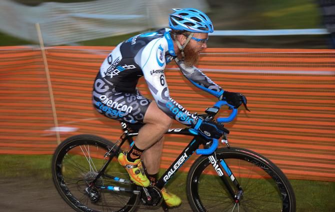 Robert Marion (American Classic) riding just behind the chase group on lap three