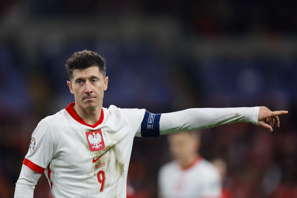 Poland euro 2024 squad Robert Lewandowski of Poland during the UEFA EURO 2024 Play-Offs semifinal match between Wales and Poland at Cardiff City Stadium on March 26, 2024 in Cardiff, Wales.(Photo by James Baylis - AMA/Getty Images)
