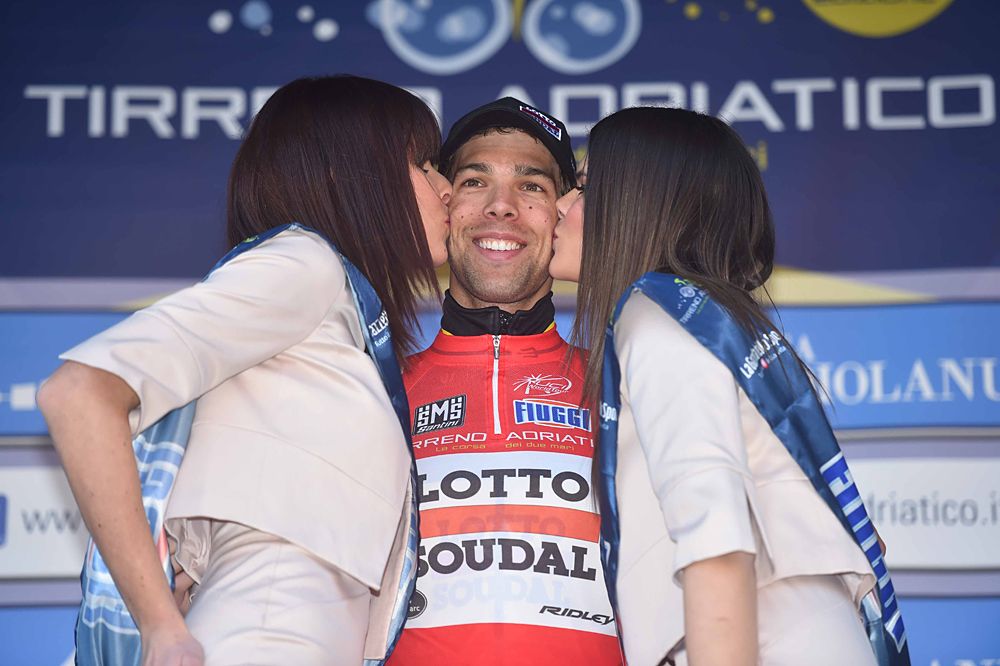 Jens Debusschere (Lotto-Soudal) on the podium