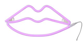 neon lip shaped light