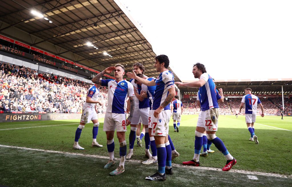 Blackburn Rovers season preview 2023/24 Sammie Szmodics of Blackburn Rovers celebrates with teammates after scoring the team&#039;s second goal during the Emirates FA Cup Quarter Final match between Sheffield United and Blackburn Rovers at Bramall Lane on March 19, 2023 in Sheffield, England. 