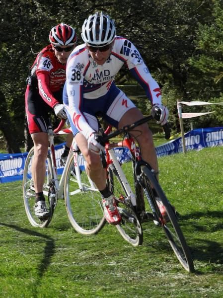 Osmond Bakker (EMD Serono-Specialized) and Andrew Watson (Norco Factory Team) working their way back to the leaders