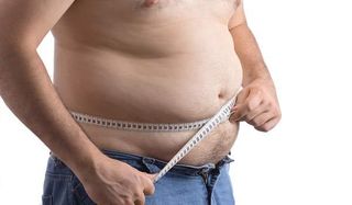 fat man, measuring belly, obese, overweight