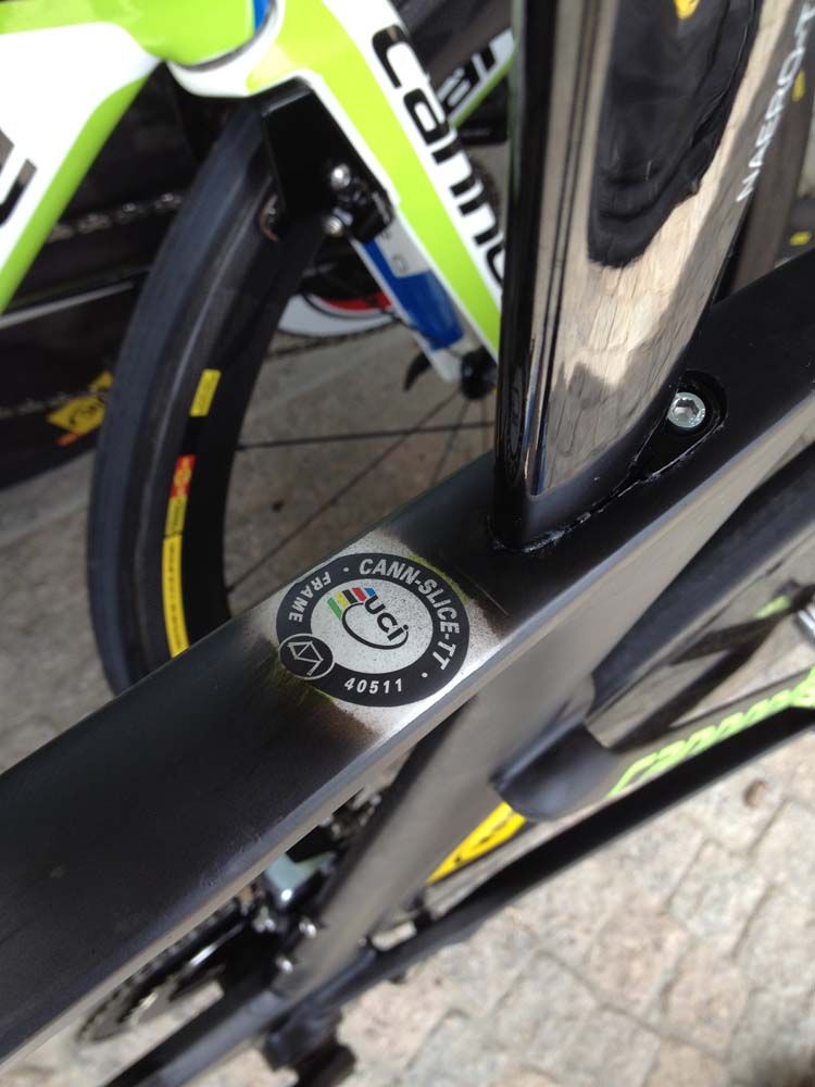 Like all the TT bikes, the Cannondale Slice is UCI approved