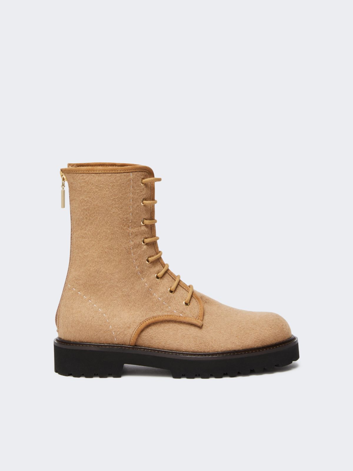 Water-Repellent Camel Combat Boots - Camel