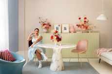 pale pink and cream room with iona from sage flowers