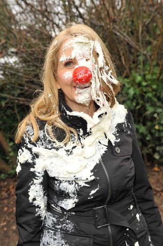 Gillian McKeith gets cream-caked for Comic Relief