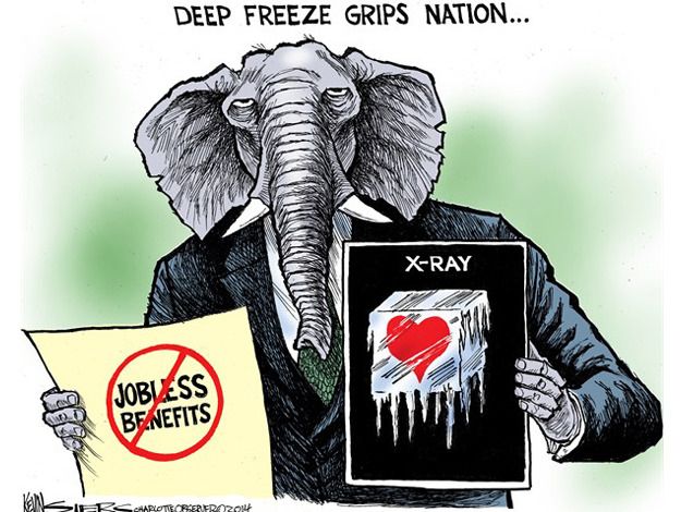 Political cartoon Republicans jobless benefits