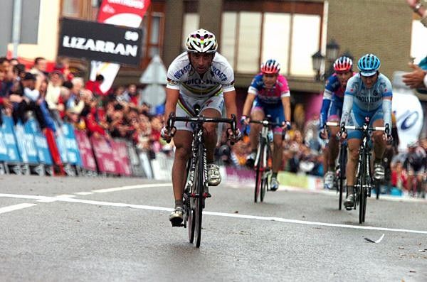 A hard day's effort by Paolo Bettini (Quick Step)