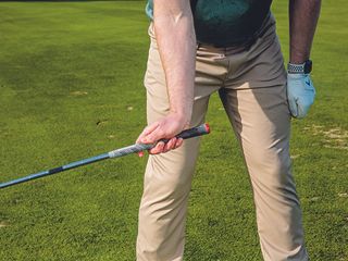 Golf Monthly Top 50 Coach John Howells demonstrating the trail wrist position in the golf swing