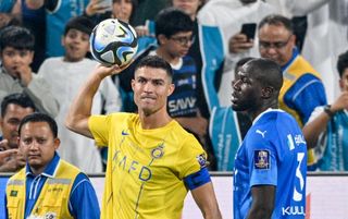 Cristiano Ronaldo of Al Nassr during the Saudi Super Cup Semi-Final match between Al Hilal and Al Nassr at Mohamed Bin Zayed Stadium in Abu Dhabi, United Arab Emirates on April 08, 2024. (Photo by Waleed Zein/Anadolu via Getty Images)