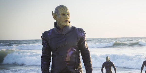 Skrulls on the beach in Captain Marvel