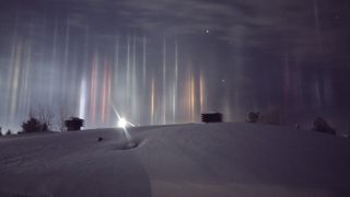 Light pillars like these seen in northern Ontario can lead to UFO reports.