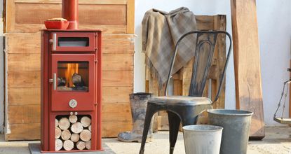 best stoves: red woodburning stove from ludlow stoves