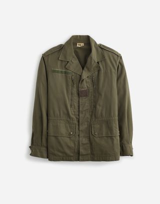 Madewell x Reluxe Fashion, echte Militärjacke aus Khaki-Baumwolle aus den 1980er Jahren