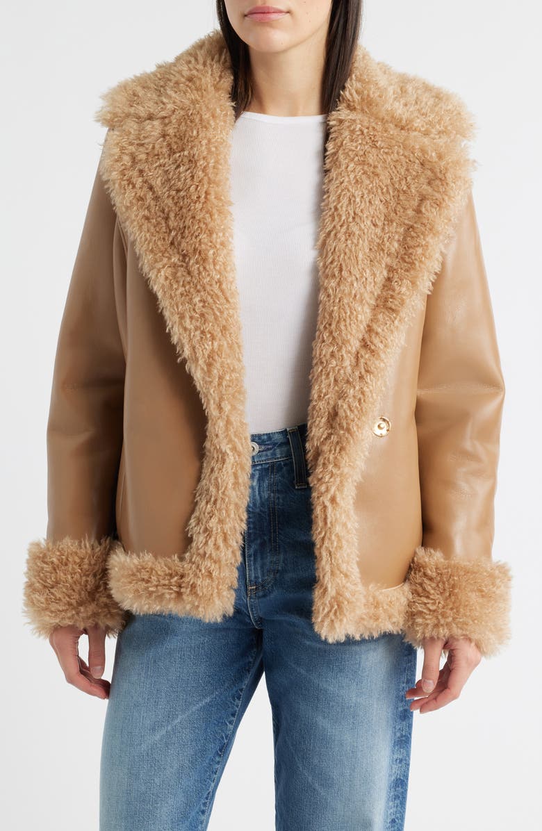 Faux Shearling Wrap Coat