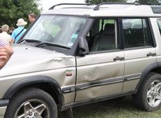 Vehicle in accident at Hartpury - Photo by Katy Vincent