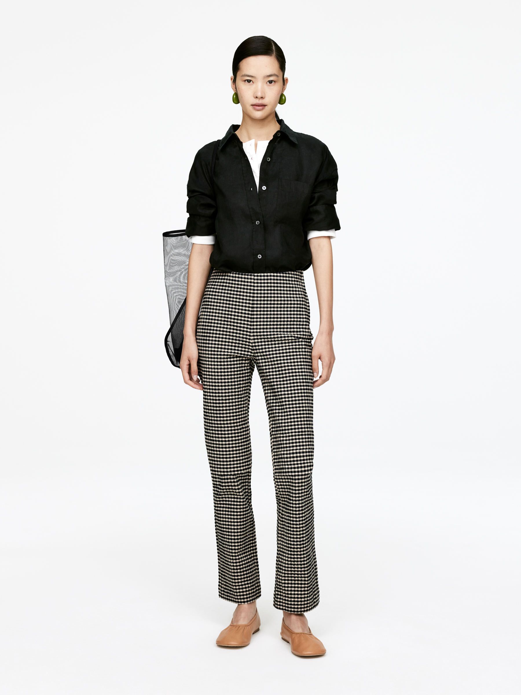 Seersucker Trousers – Dark Blue/off White – Women – Arket Gb