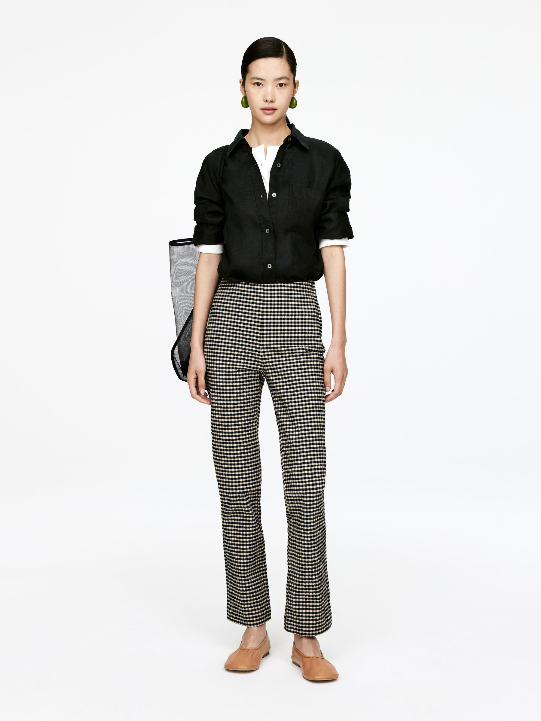 Seersucker Trousers – Dark Blue/off White – Women – Arket Gb
