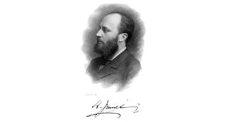 PORTRAIT OF AMERICAN NOVELIST HENRY JAMES WITH SIGNATURE