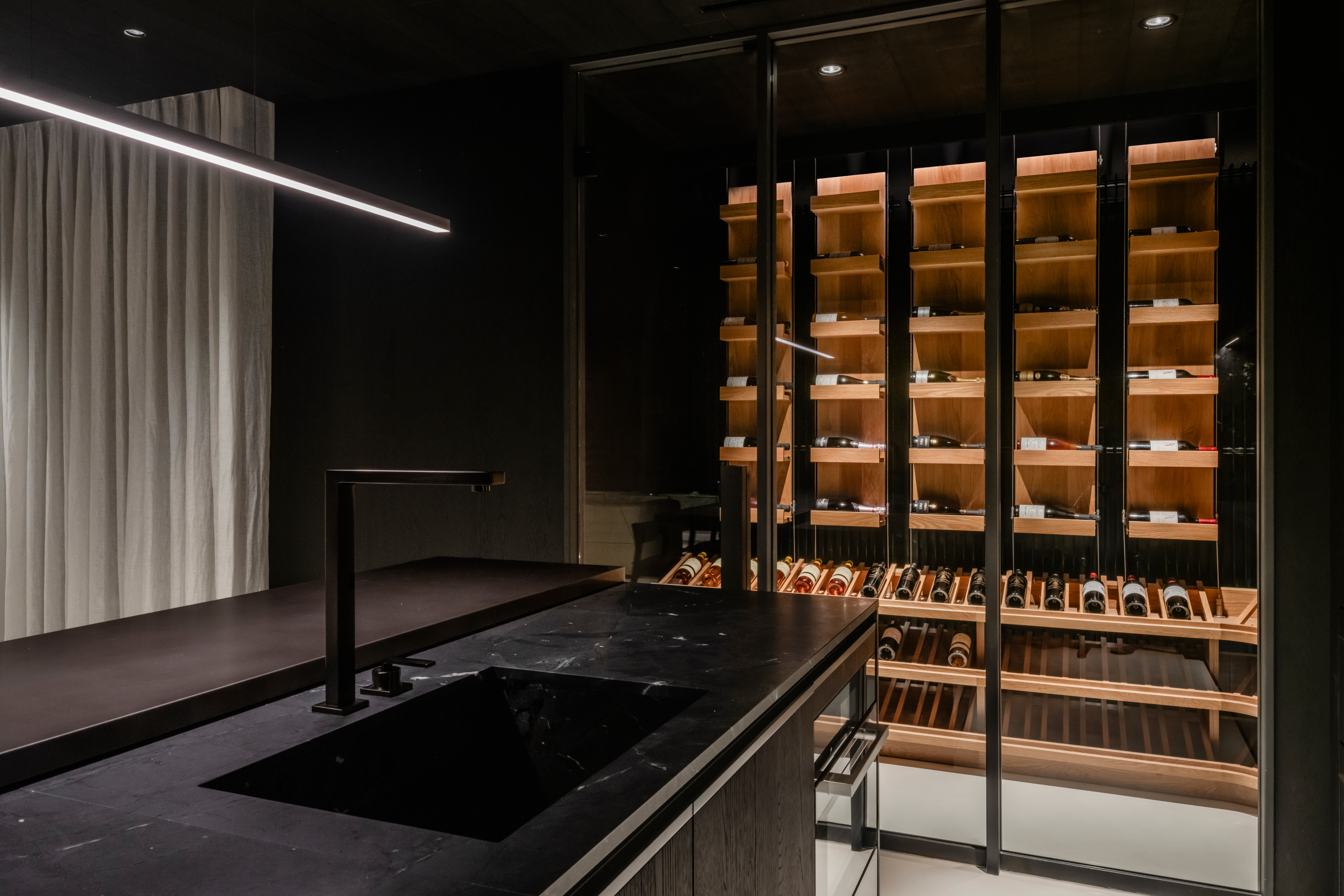 The wine cellar in the basement
