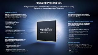 A graphic showing the MediaTek Pentonic 800 chip and outlining its features