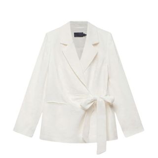 Mint Velvet side tie white blazer