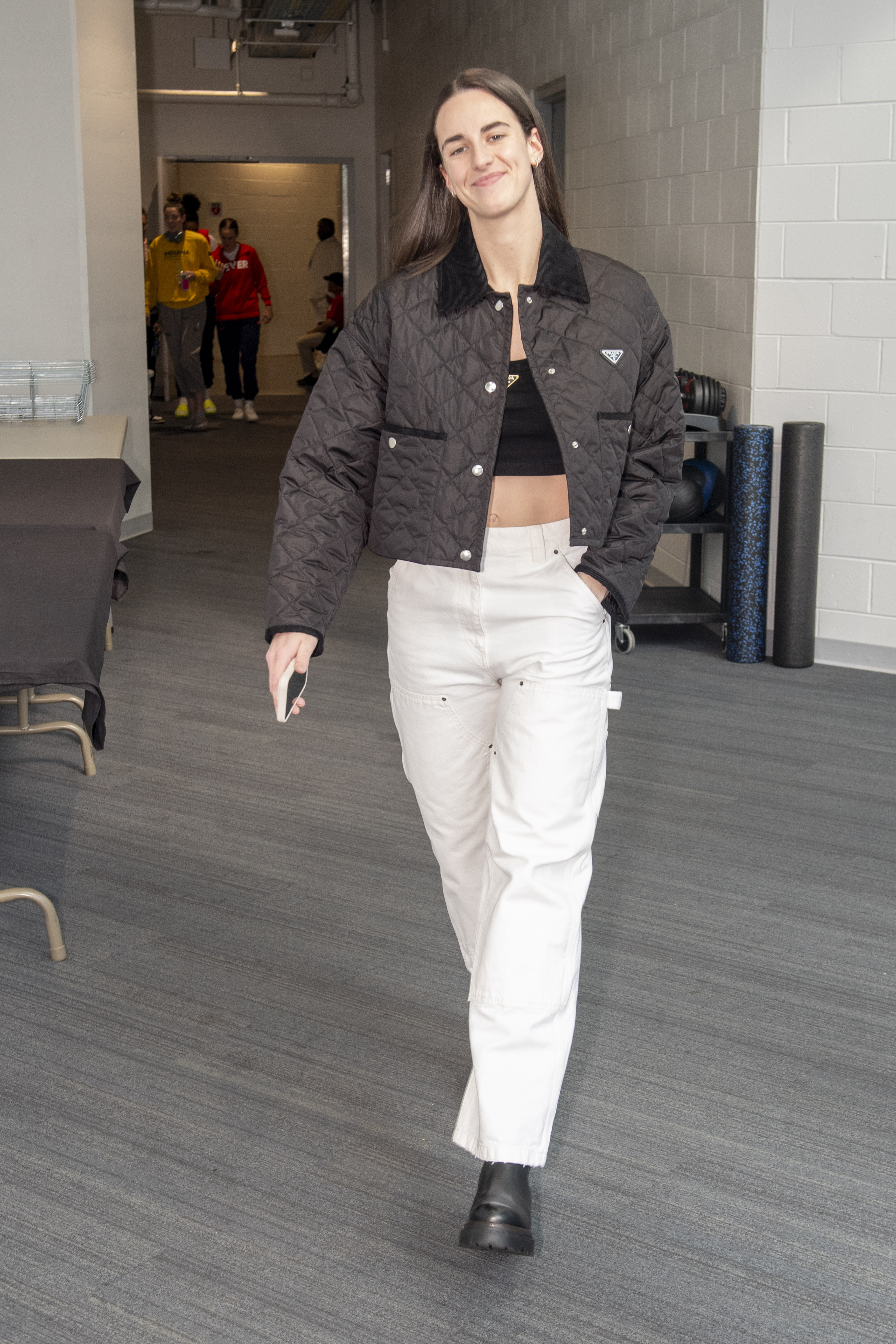 CHICAGO, IL - AUGUST 30: Caitlin Clark #22 of the Indiana Fever arrives to the arena before the game against the Chicago Sky during the preseason game against the on August 30, 2024 at the Wintrust Arena in Chicago, IL. NOTE TO USER: User expressly acknowledges and agrees that, by downloading and or using this photograph, User is consenting to the terms and conditions of the Getty Images License Agreement. Mandatory Copyright Notice: Copyright 2024 NBAE (Photo by Randy Belice/NBAE via Getty Images)