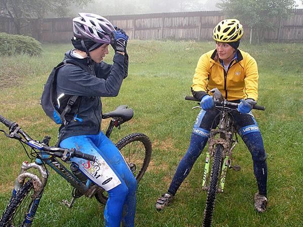 Niki and Steph after chasing some mud