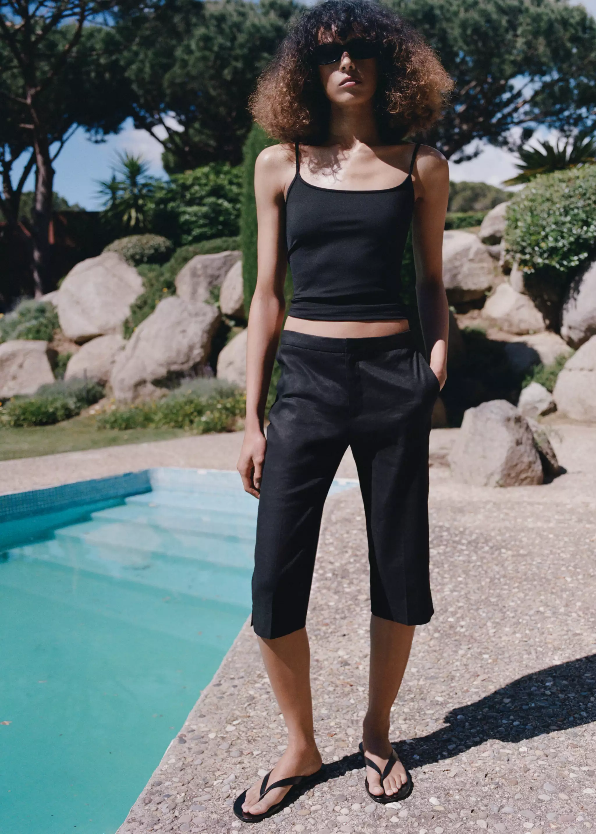 Linen Capri Trousers - Women | Mango United Kingdom